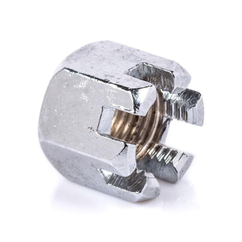 M12 BZP Slotted Nut (small hex)